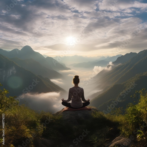 Yogi in Serene Session atop a Mountain