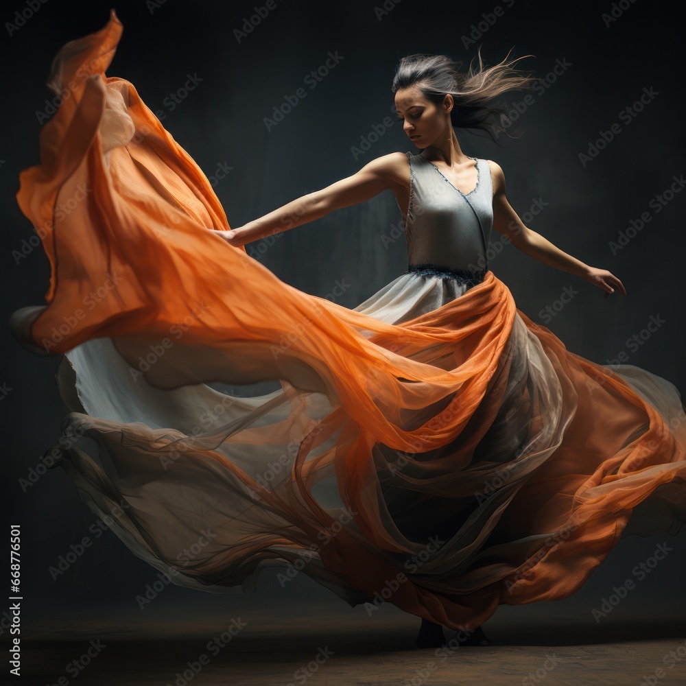Fototapeta premium Capturing motion's essence in dance pose: photographer's art.