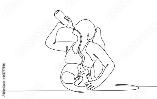 Pregnant. Alcohol. One line