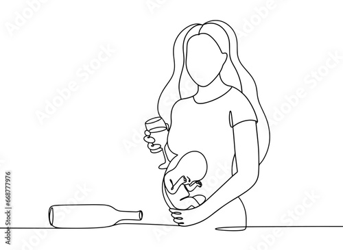 Pregnant. Wine. One line