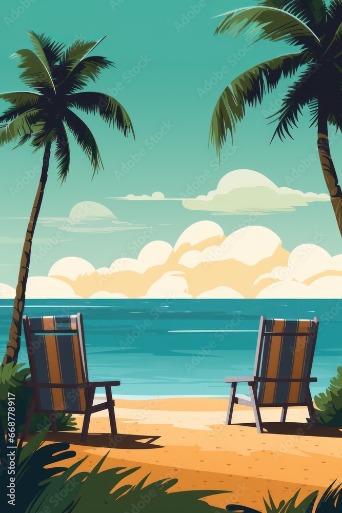Vacation poster featuring coastal background without text for beach getaway