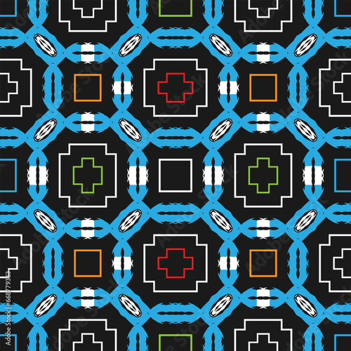 Seamless geometric composition with a multicolor palette. Vector illustration