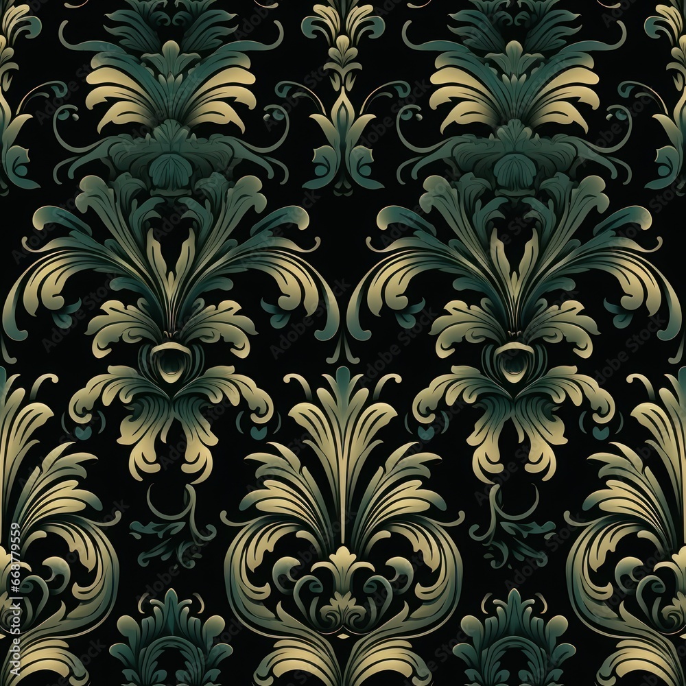 Seamless Tilable Damask Wall Hanging Pattern Seamless Tilable Damask Wall Hanging Pattern