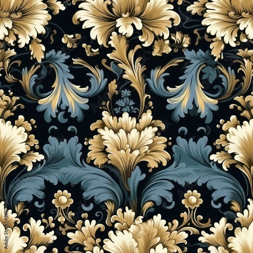 Seamless, tilable Damask pattern for wall hangings.