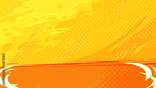 アメコミ風_斬撃のエフェクトの背景_黄色_16:9