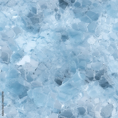 Seamless tilable pattern for virtual frozen scenes featuring ice texture. © Morphart
