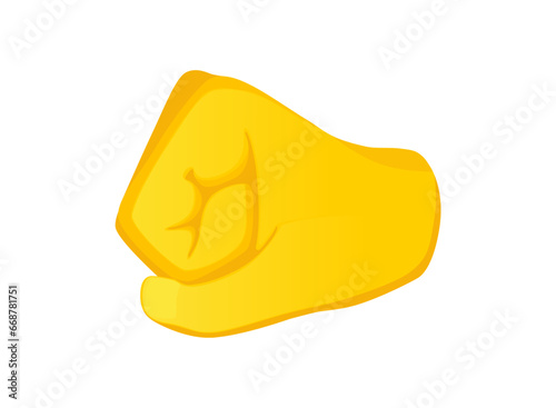 Design of left pointing yellow fist icon. Hand gesture emoji vector illustration