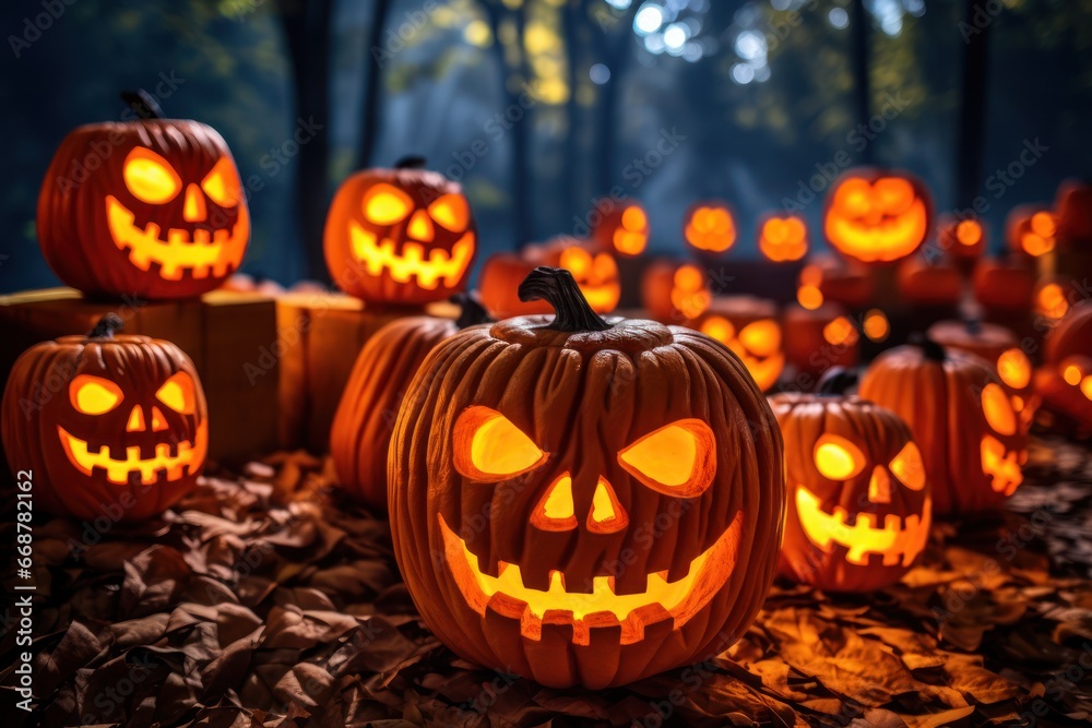 Halloween Night Illuminates Jack-o'-Lanterns Halloween Night Illuminates Jack-o'-Lanterns