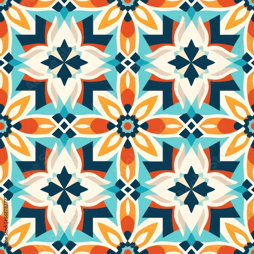 Bedding with seamless, tilable Moroccan pattern.