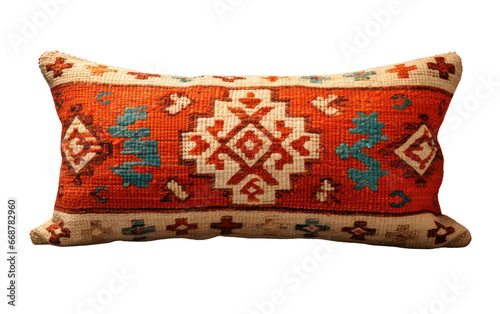 Clean Kilim Cushion Image on a Clear Surface or PNG Transparent Background. photo