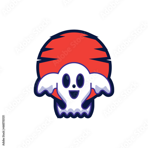 Abstract night ghost character logo icon