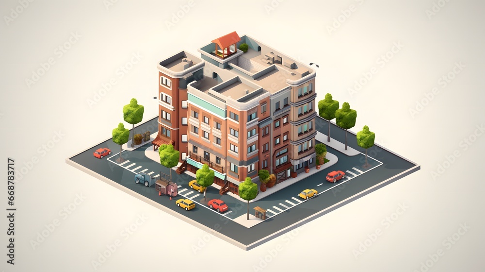 Obraz premium isometric icon or infographic element representing low poly building