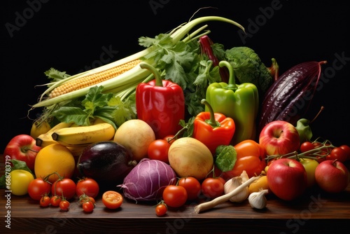 Fresh Fruits   Veggies  Realistic Still Life