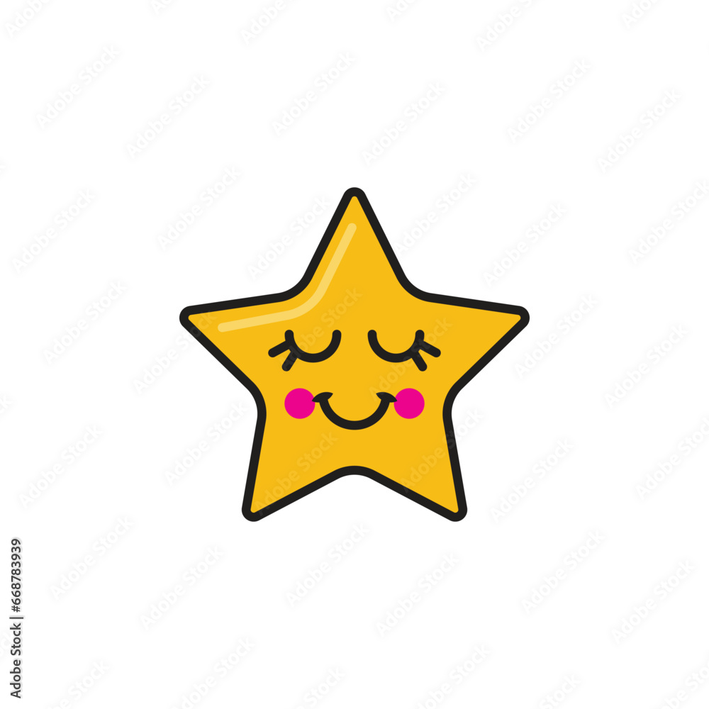 Star cartoon vector clipart. kawaii Star emoji cartoon. Set of star