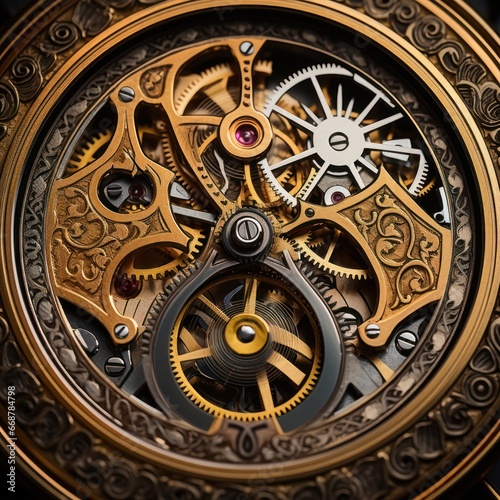 Antique pocket watch mechanism  exquisite details.
