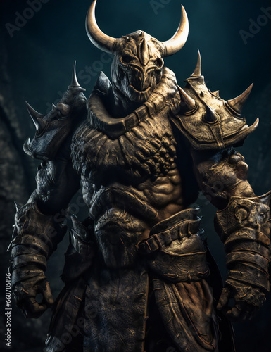 RPG DND fantasy character for Dungeons and Dragons, Roleplay, Avatar, Rhino warrior, Minotaur, Rhino, Bull
