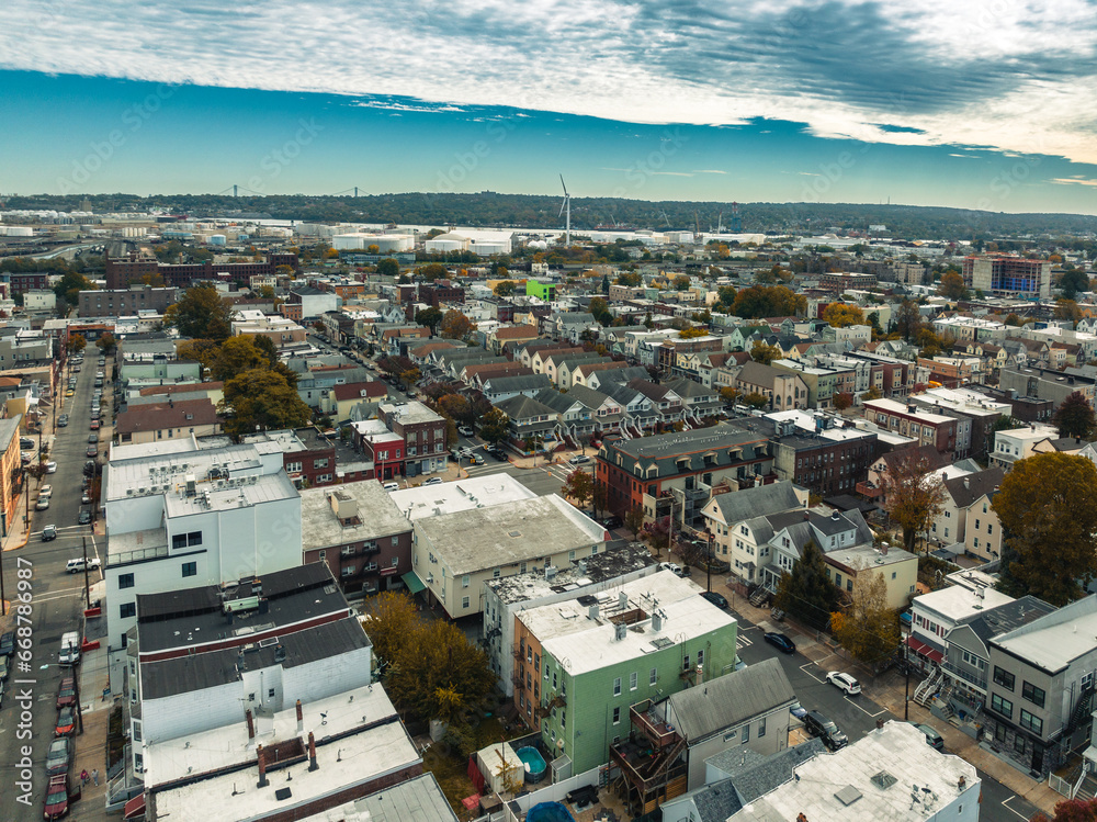 Aerial Drone of Bayonne Real Estate in NJ 