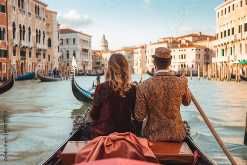 A couple in a gondola ride in Venice © Лариса Лазебная