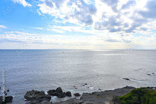 The blue sea to see from Jogashima Park, Miura, Kanagawa, Japan photo