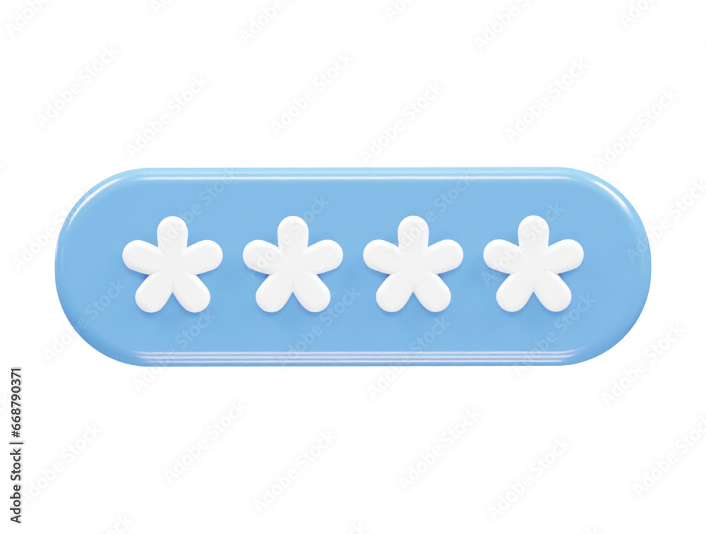 Password icon rendering illustration 3d element Password icon rendering illustration 3d element