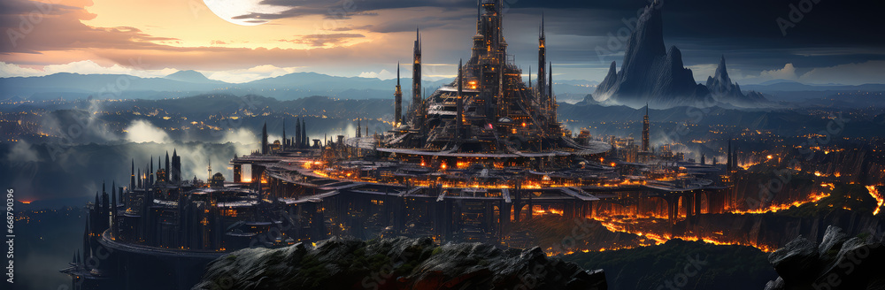 Obraz premium Echoes of Civilization: The Stark and Haunting Beauty of a Post-Apocalyptic Urban Landscape - Generative AI