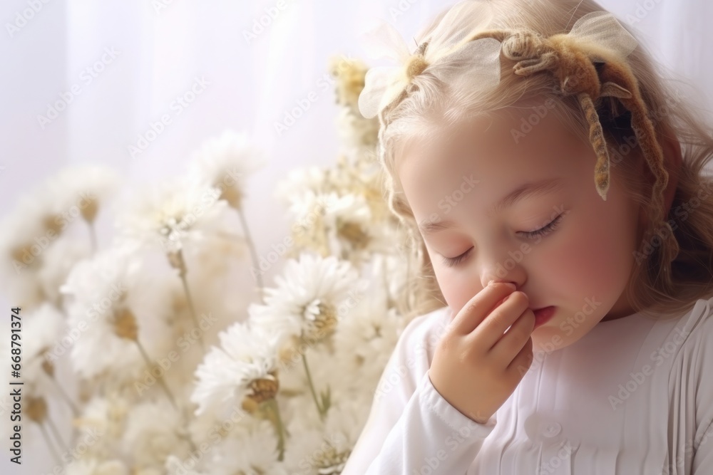 Photo of a sneezing child. Allergy, virus, cold Photo of a sneezing child. Allergy, virus, cold