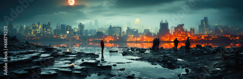 Echoes of Civilization  The Stark and Haunting Beauty of a Post-Apocalyptic Urban Landscape - Generative AI