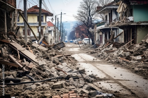 destroyed houses.earthquake.disaster