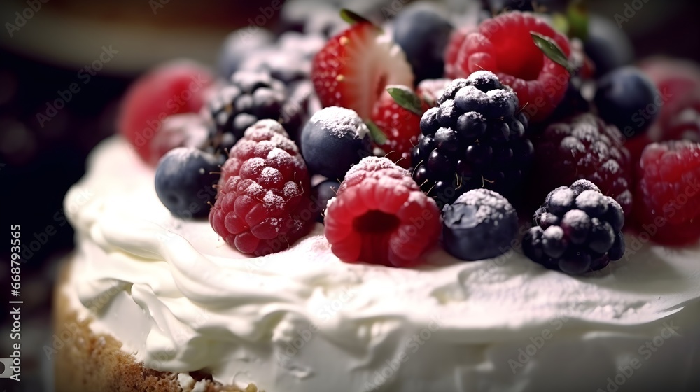 cake with berries