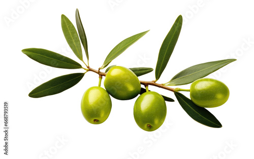 Green Olives The Mediterranean Delight on a Clear Surface or PNG Transparent Background.