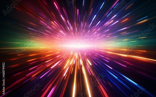 futuristic sci-fi vibrant light speed explosion