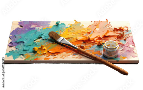 Mastering the Art of Painting with a Palette Knife on a Clear Surface or PNG Transparent Background.