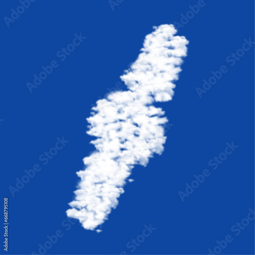 Clouds in the shape of a wristwatch symbol on a blue sky background. A symbol consisting of clouds in the center. Vector illustration on blue background