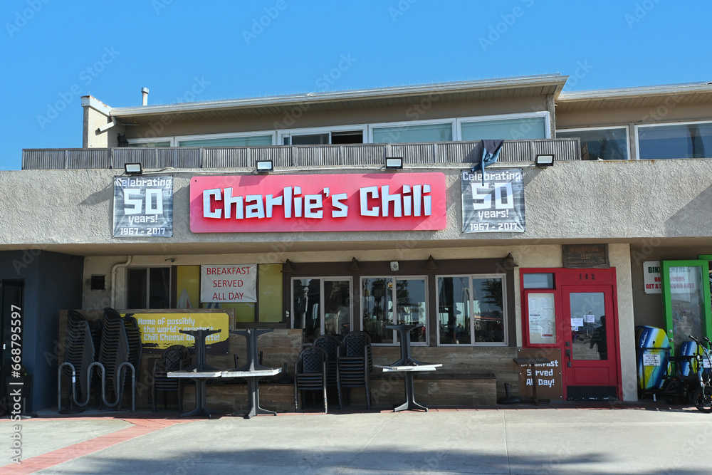 NEWPORT BEACH, CALIFORNIA 26 OCT 2023 Charlies Chili, a Newport