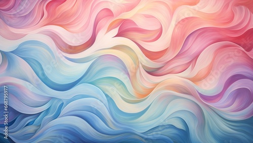 Abstract background of softly curved colorful waves. Abstract background and wallpaper.