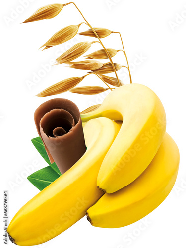 kompozycja banan czekolada zboże
