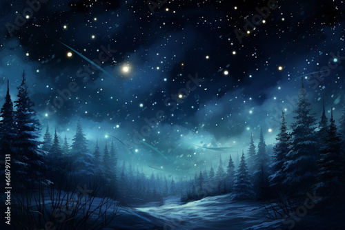 Night Sky with Twinkling Stars 