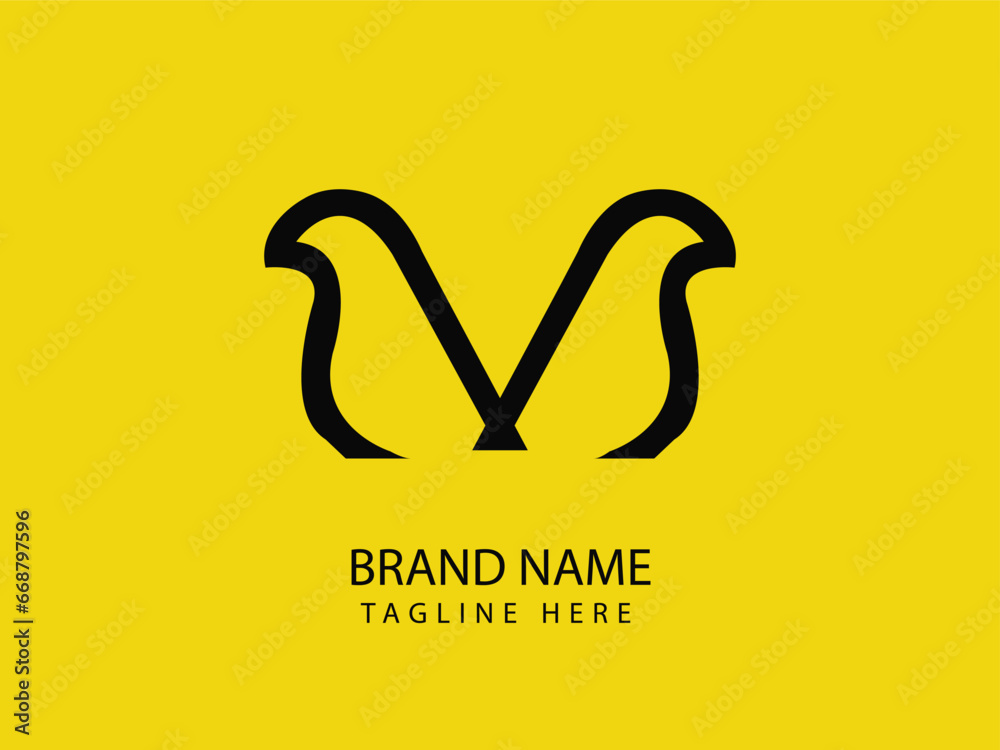 Fototapeta premium V letter bird logo