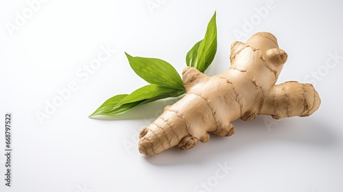 ginger root on white background. photo
