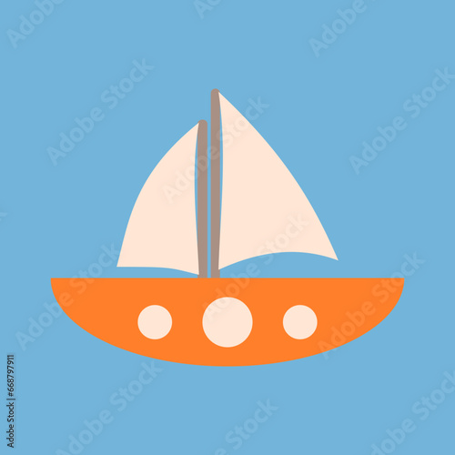 Сartoon yacht vector image.