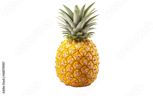 Tropical Pineapple Image on a Clear Surface or PNG Transparent Background.