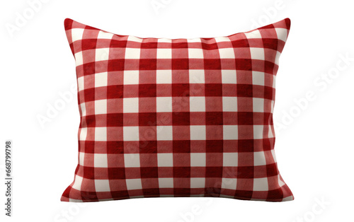 Classic Plaid Pillow Artwork on a Clear Surface or PNG Transparent Background.