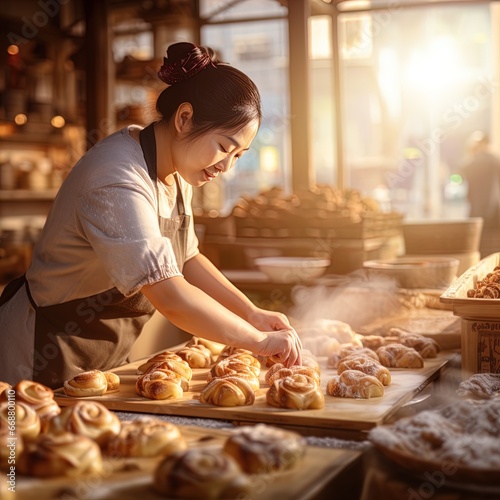 A baker creating delicious pastries. Great for stories on food, baking, careers, hotel management, gourmet and more.