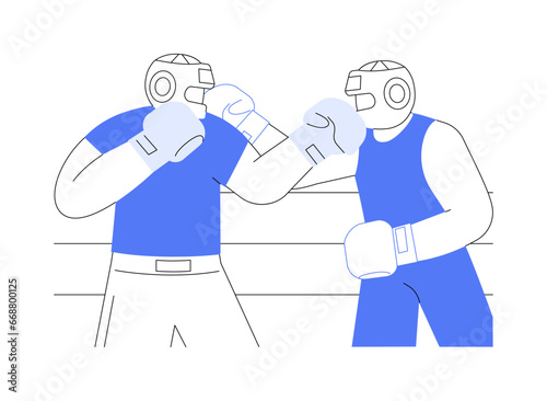 Sparring on the ring isolated cartoon vector illustrations.