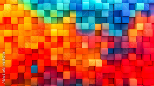 Color gradation of square shaped blocks