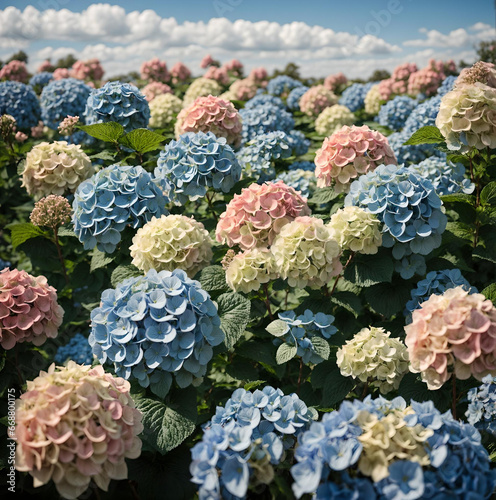 Elegant Hydrangea Blooms with Captivating Scene