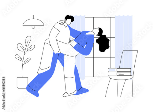 Training at home isolated cartoon vector illustrations.