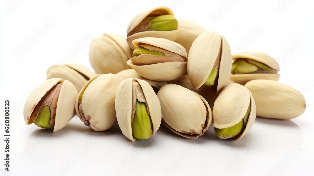 a handful of pistachios in shell. a handful of pistachios in shell.