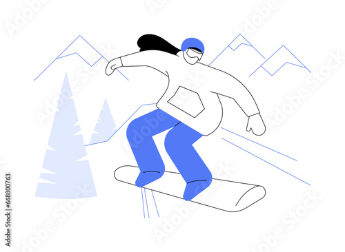 On the slope isolated cartoon vector illustrations.