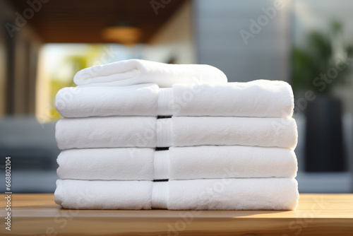 White towels on a table